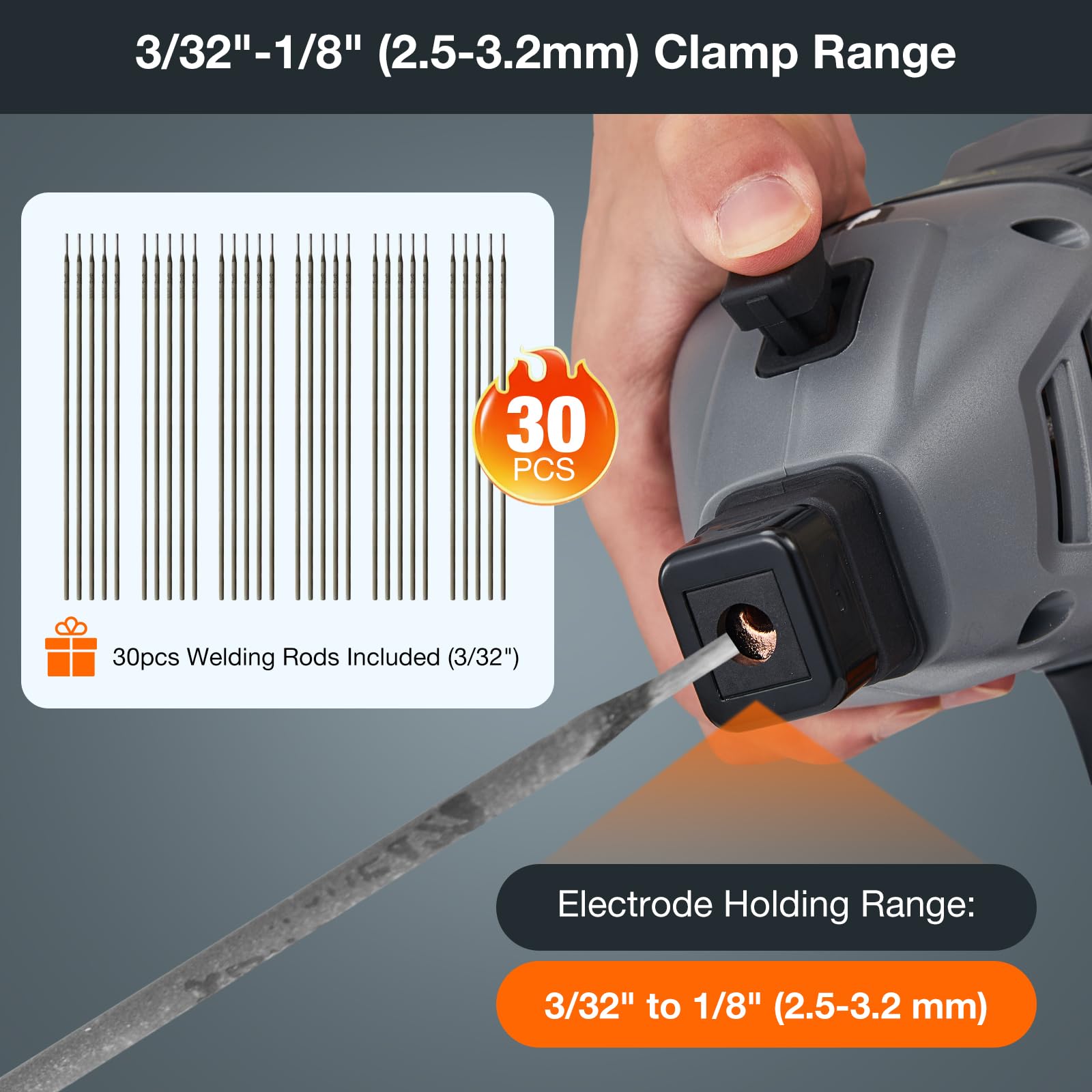SakerPlus 30 rods 3-32 pack for quick start welding