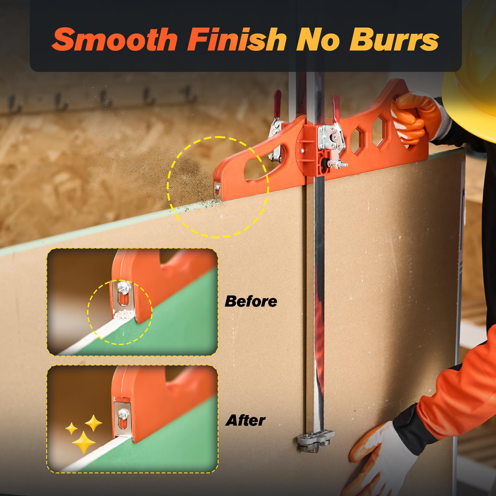 SakerPlus adjustable cutting depth supports different drywall materials.