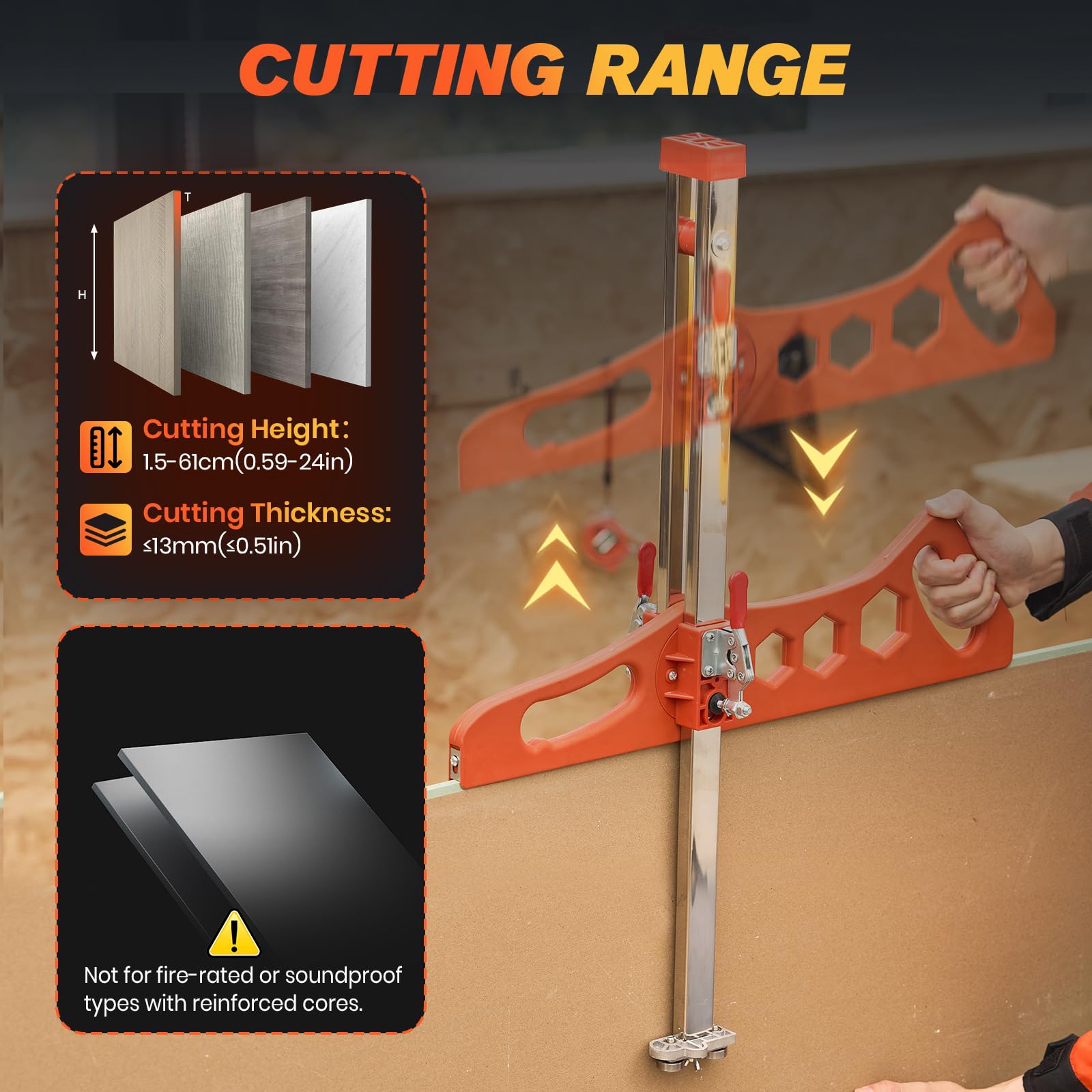 SakerPlus dual-scale laser etched ruler for precise metric and imperial cuts.