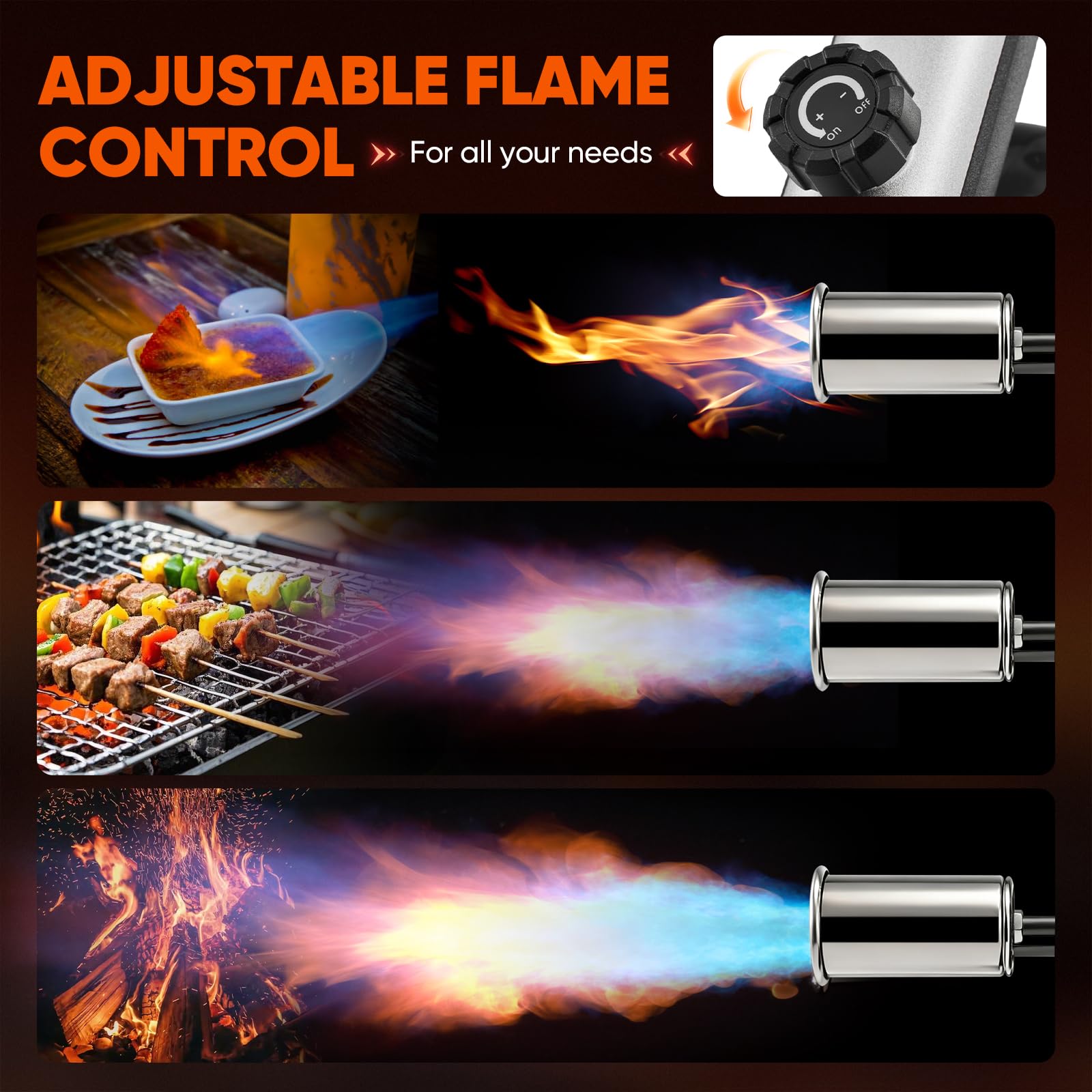 SakerPlus propane torch producing a max flame for fast ignition