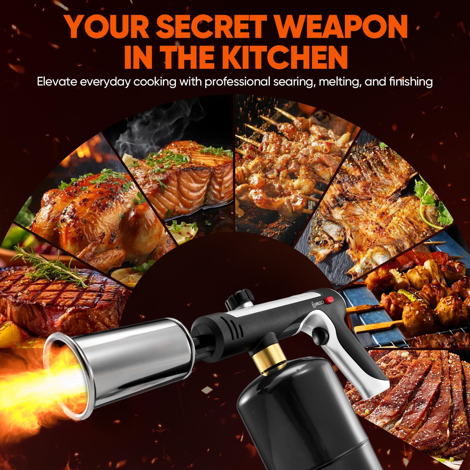 SakerPlus propane torch used for culinary and outdoor tasks