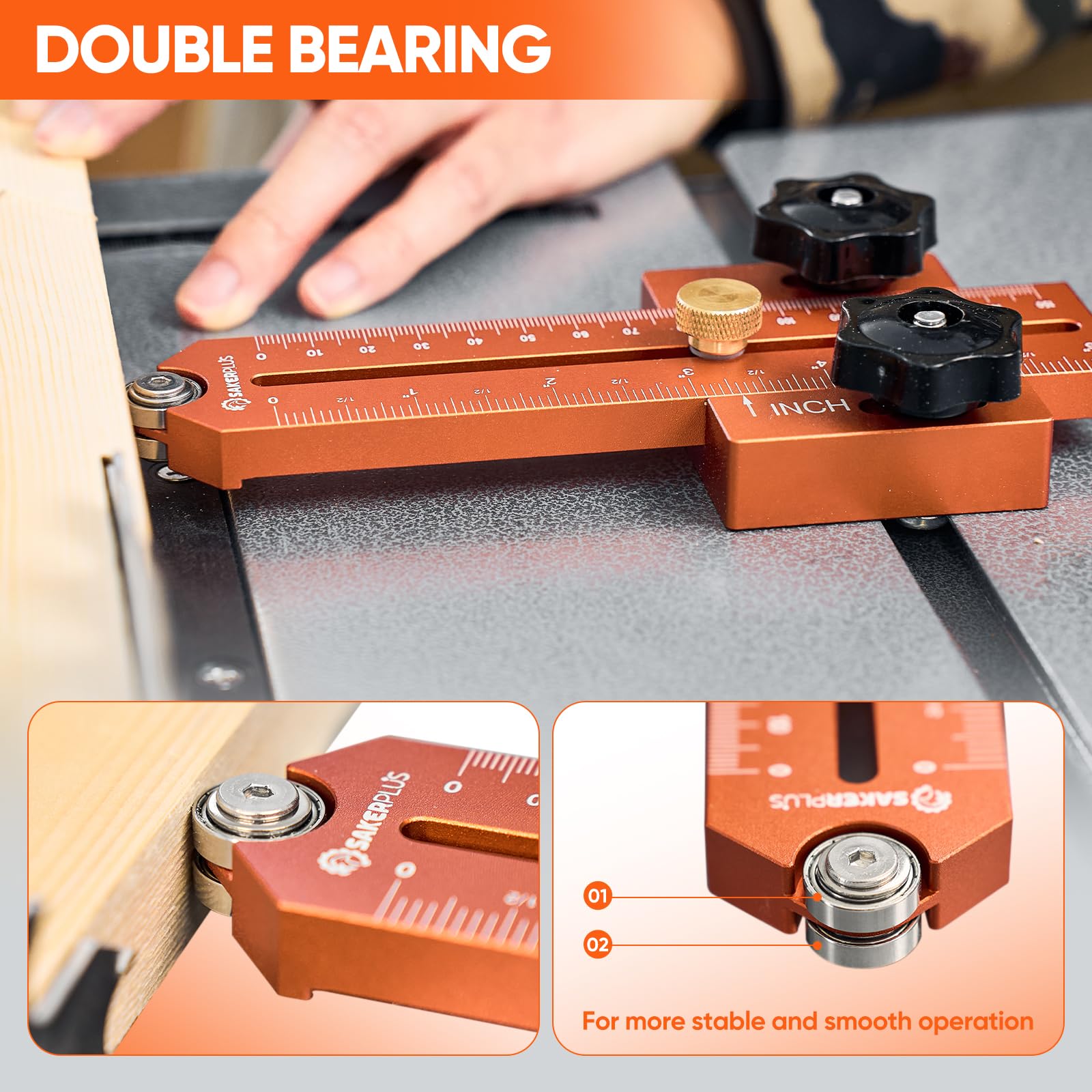 SakerPlus jig locks securely with reinforced T-bar for stable repeatable cuts.