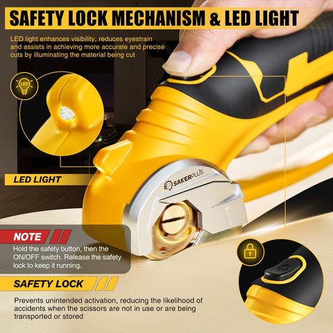 SakerPlus 4V rechargeable battery providing cordless power.