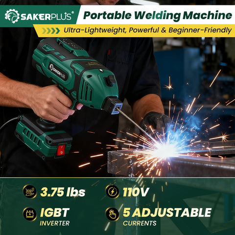 SakerPlus welder showing five-level current dial for precise heat control