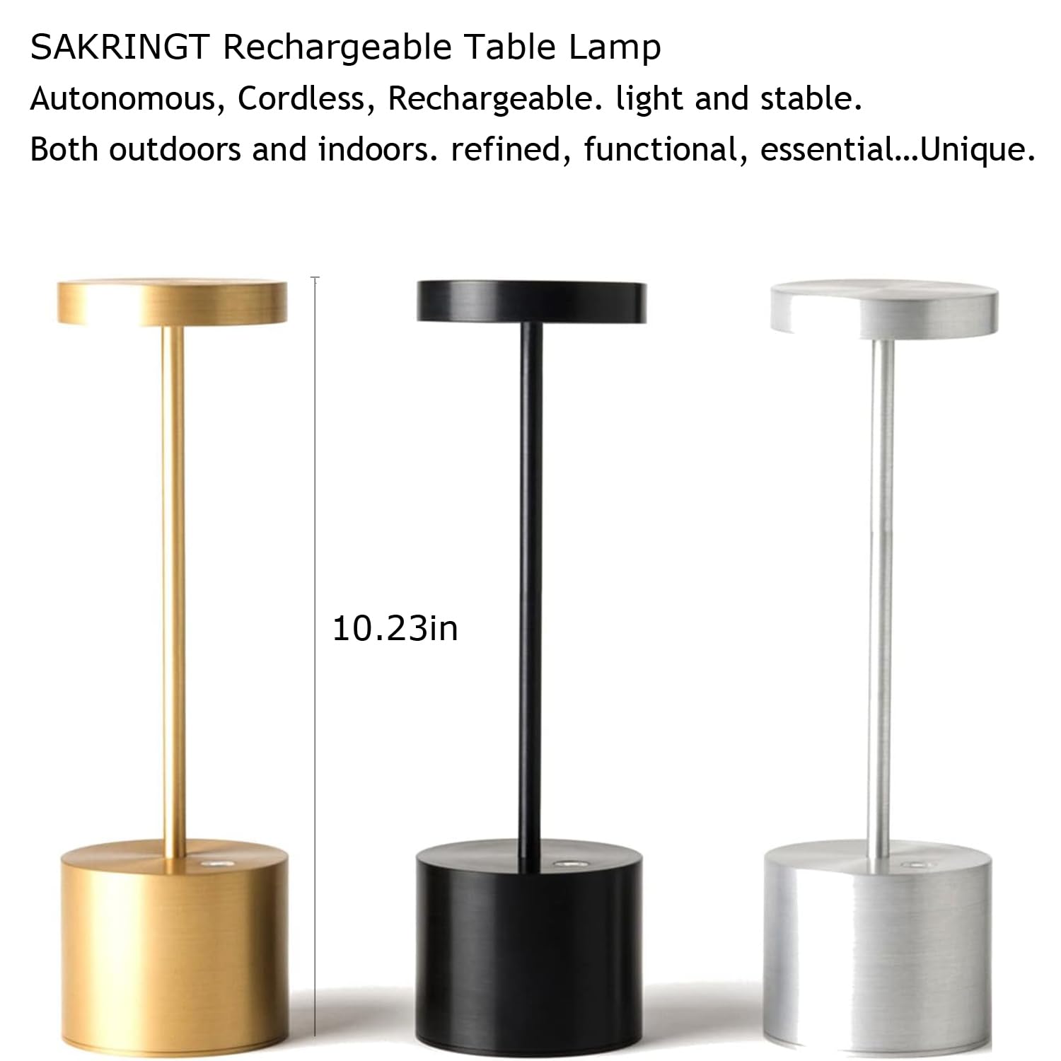 SAKRINGT battery-powered table lamp ready for outdoor dining