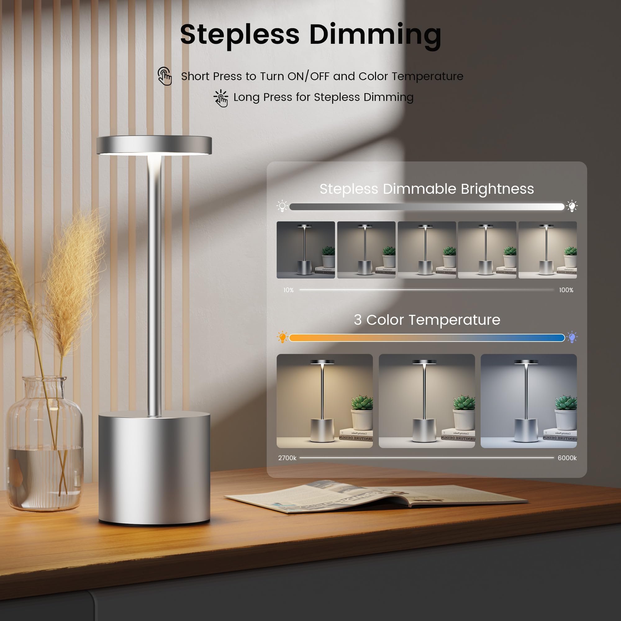 SAKRINGT fast-charge 3-4h table lamp for quick setup