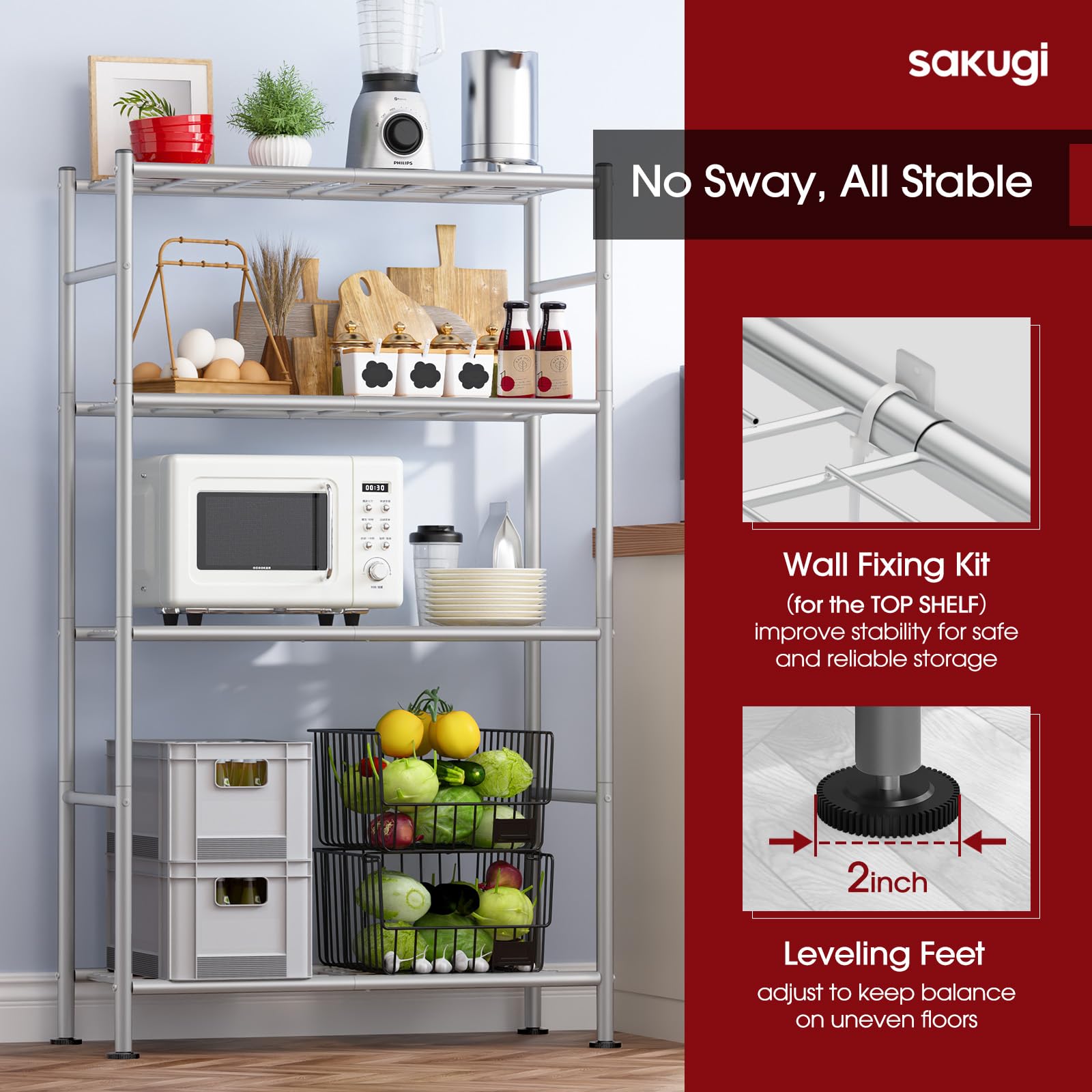 Sakugi shelf kit includes instructions for quick tool-free assembly.