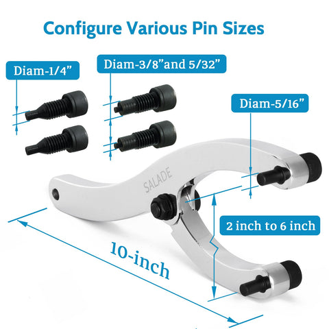 Salade adjustable claw wrench showing 2 to 6 inch range for flexible fit.