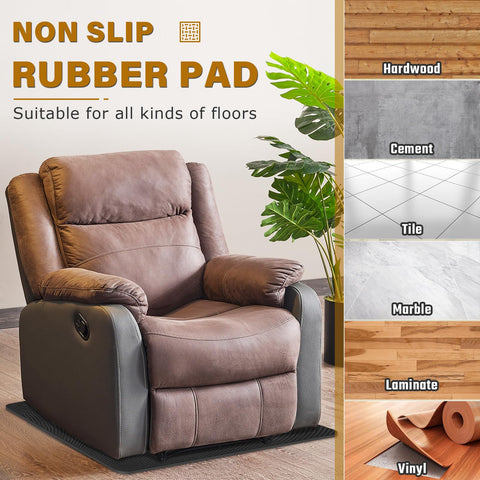 Salcod rubber recliner mat guards floors and reduces scratches.
