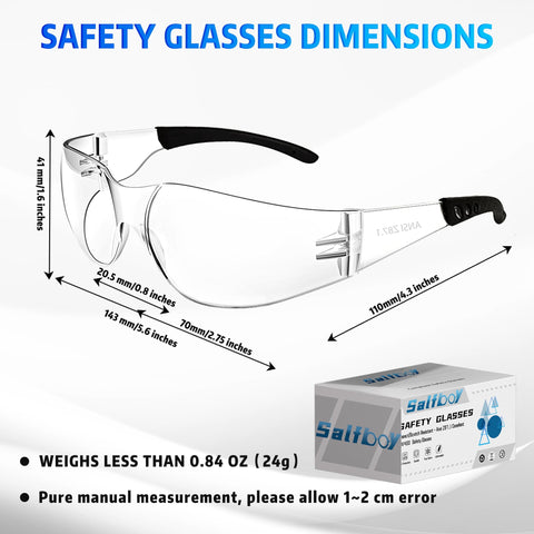 Salfboy safety glasses ANSI Z87.1 certified for professional-grade protection.