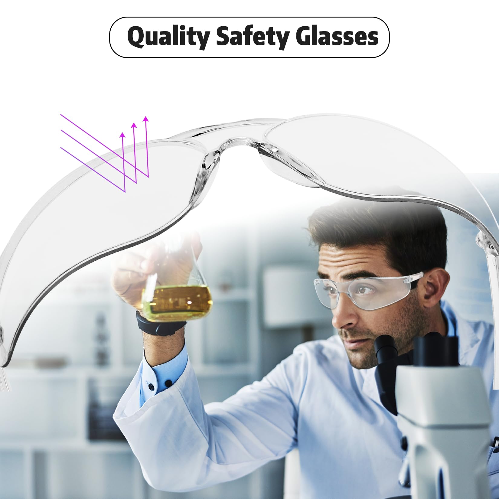 Salfboy Clear Safety Glasses anti-scratch lenses resist daily wear and dust exposure