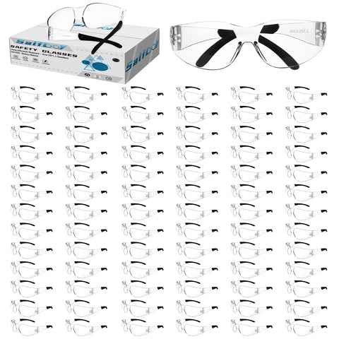 Salfboy clear safety glasses bulk 80 with ANSI Z87.1 protection for reliable eye safety