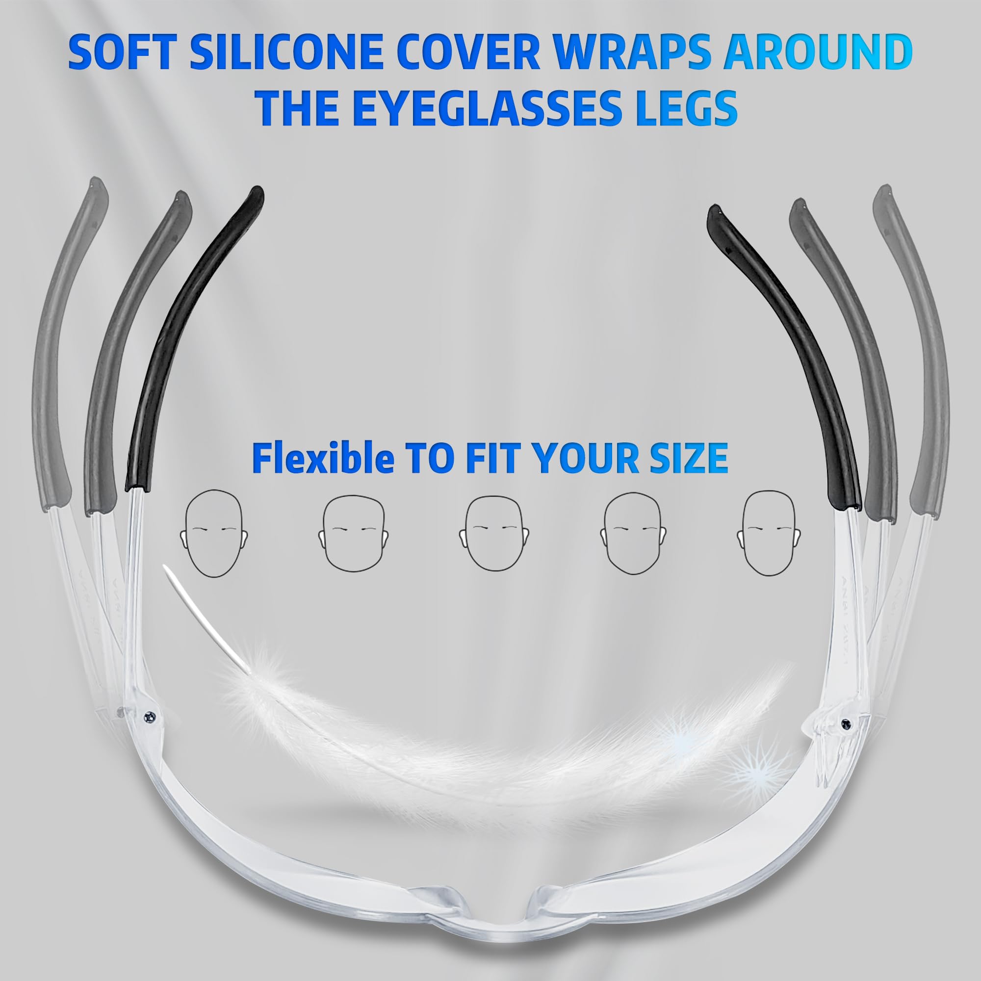 Salfboy clear safety glasses nose bridge detail for a comfortable fit