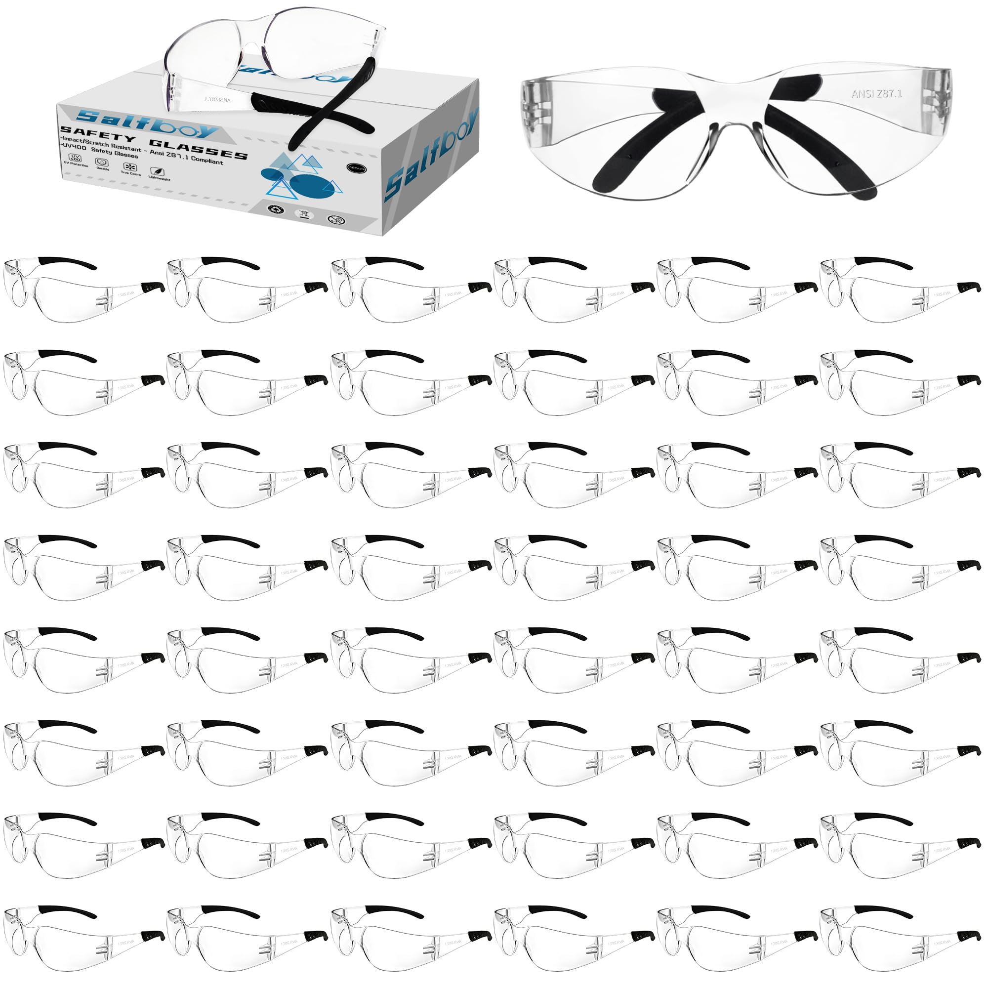 Salfboy Clear Safety Glasses offer comfortable eye protection for outdoor work and everyday tasks.