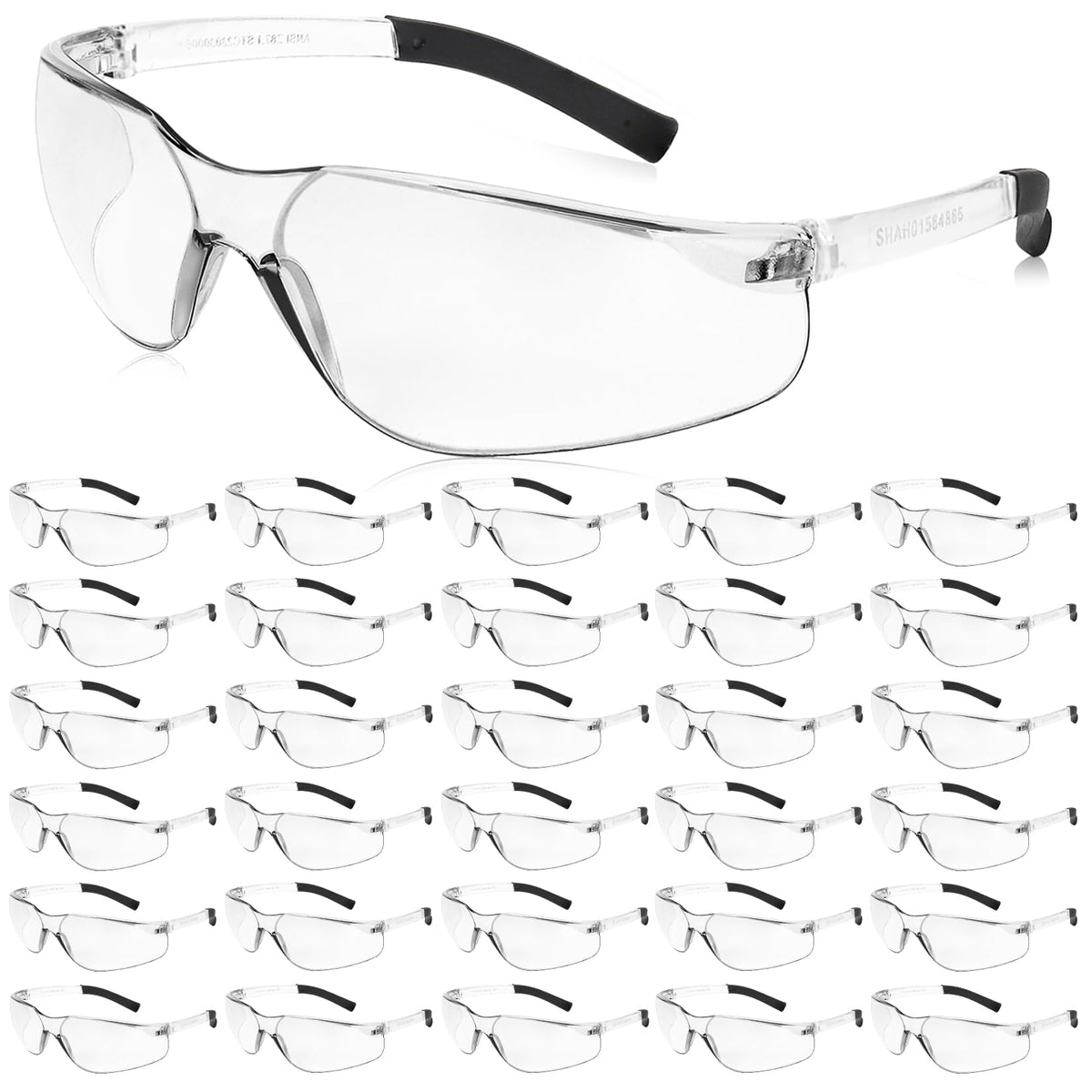 Salfboy Clear Safety Glasses outer view with wraparound lenses for all-day eye protection
