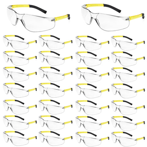Salfboy clear safety glasses wraparound frame for secure all-day wear.