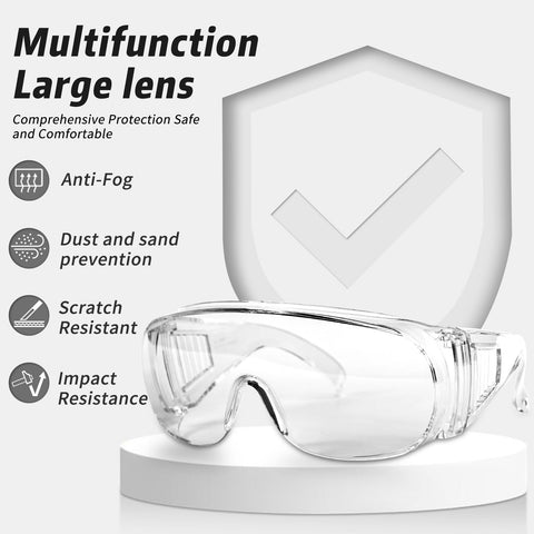 Salfboy over-eyeglasses safety goggles, side vents reduce fog