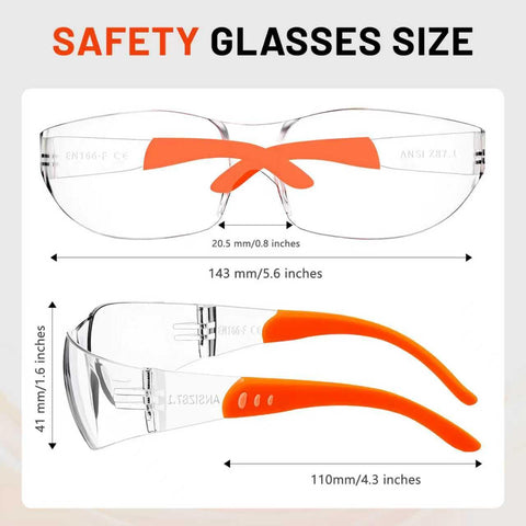 Salfboy safety glasses with bright silicone legs for quick spotting.