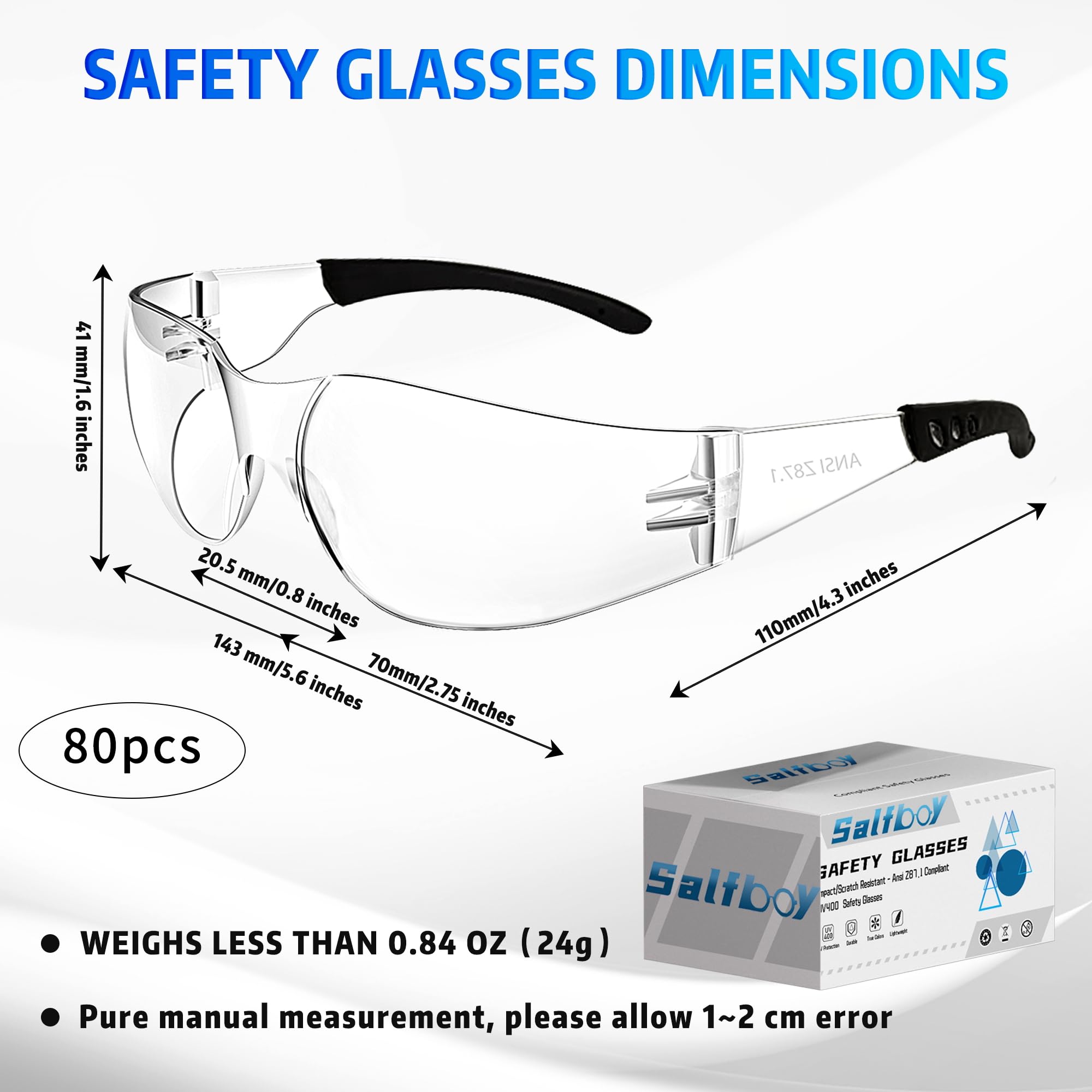 Salfboy ergonomic safety glasses with comfortable temples for all day wear