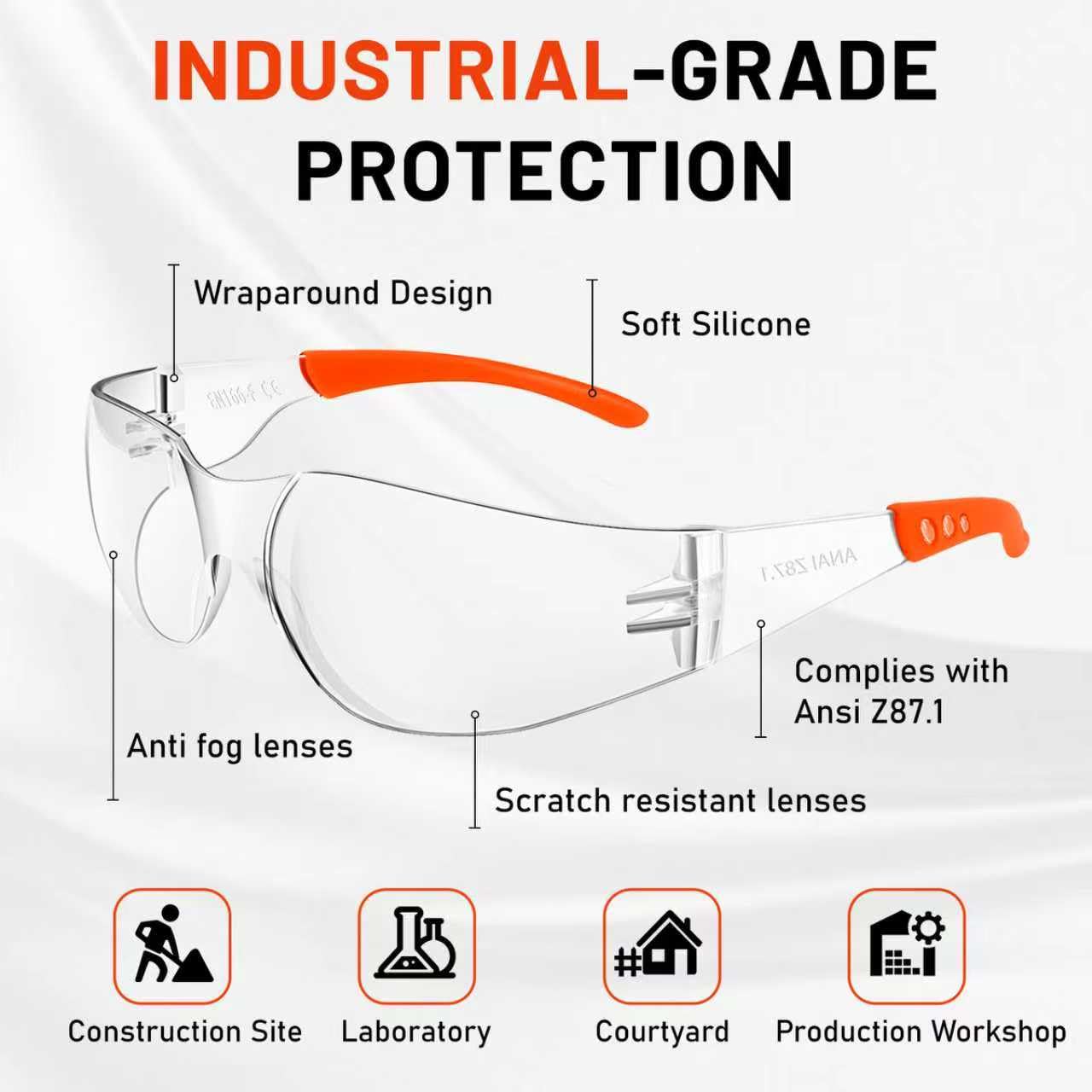 Salfboy ANSI Z87.1 clear lenses deliver reliable protection.