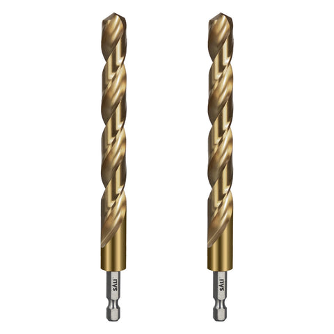 SALI cobalt drill bit set, one-half-inch hex shank, two-pack for versatile material penetration