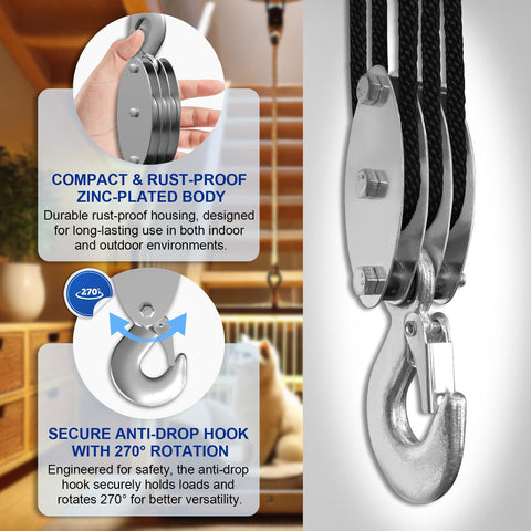 SALIFTFE 55 ft rope, 1/4 inch, offers durable, low-stretch performance.