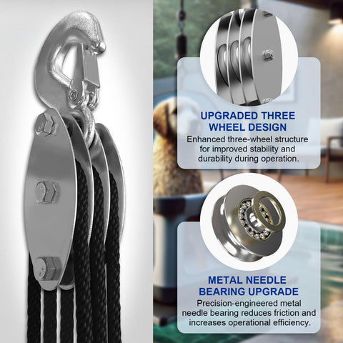 SALIFTFE rust-resistant zinc housing with anti-drop hooks for safe, durable lifting.