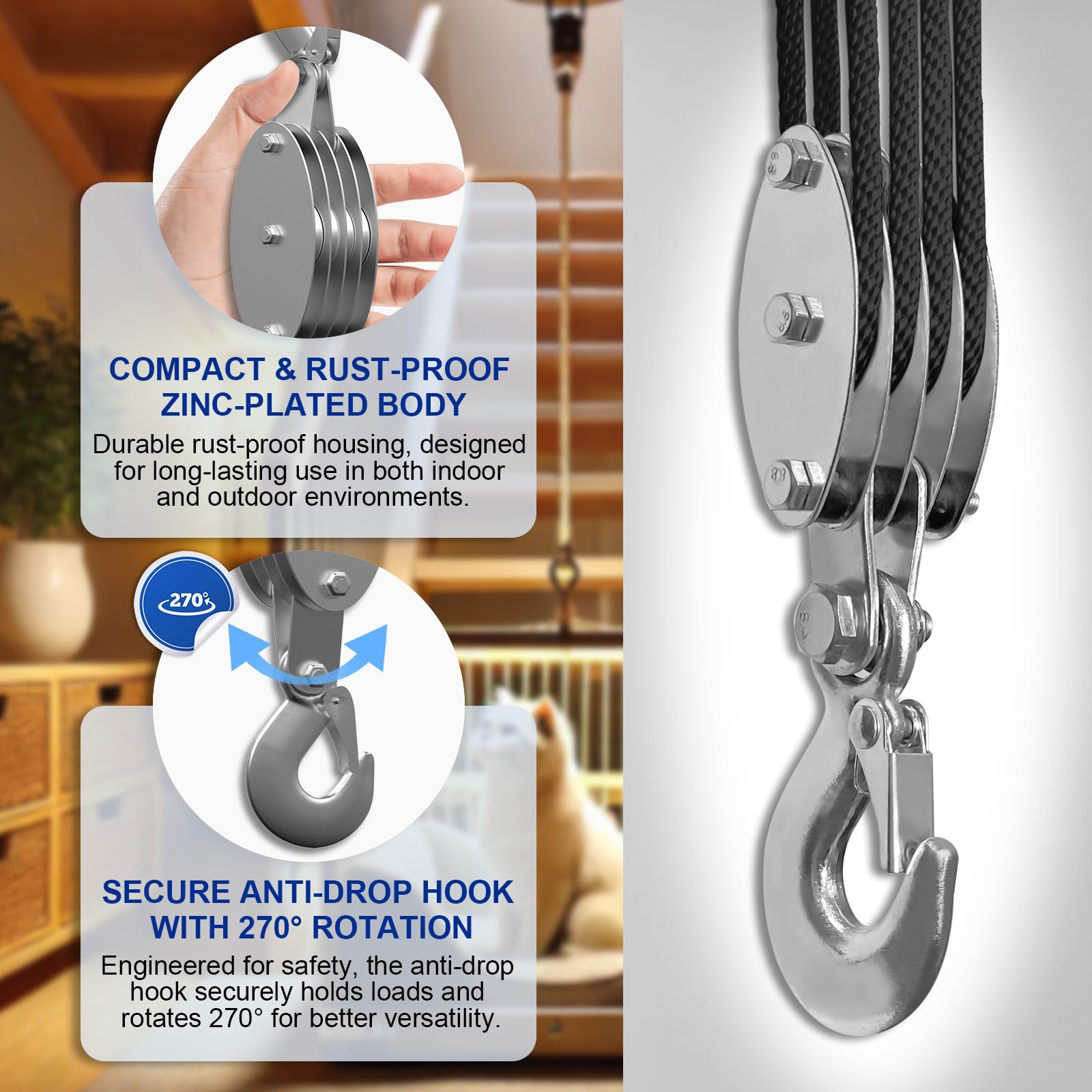 SALIFTFE 65-foot rope, 6mm polypropylene resists fraying and stretching