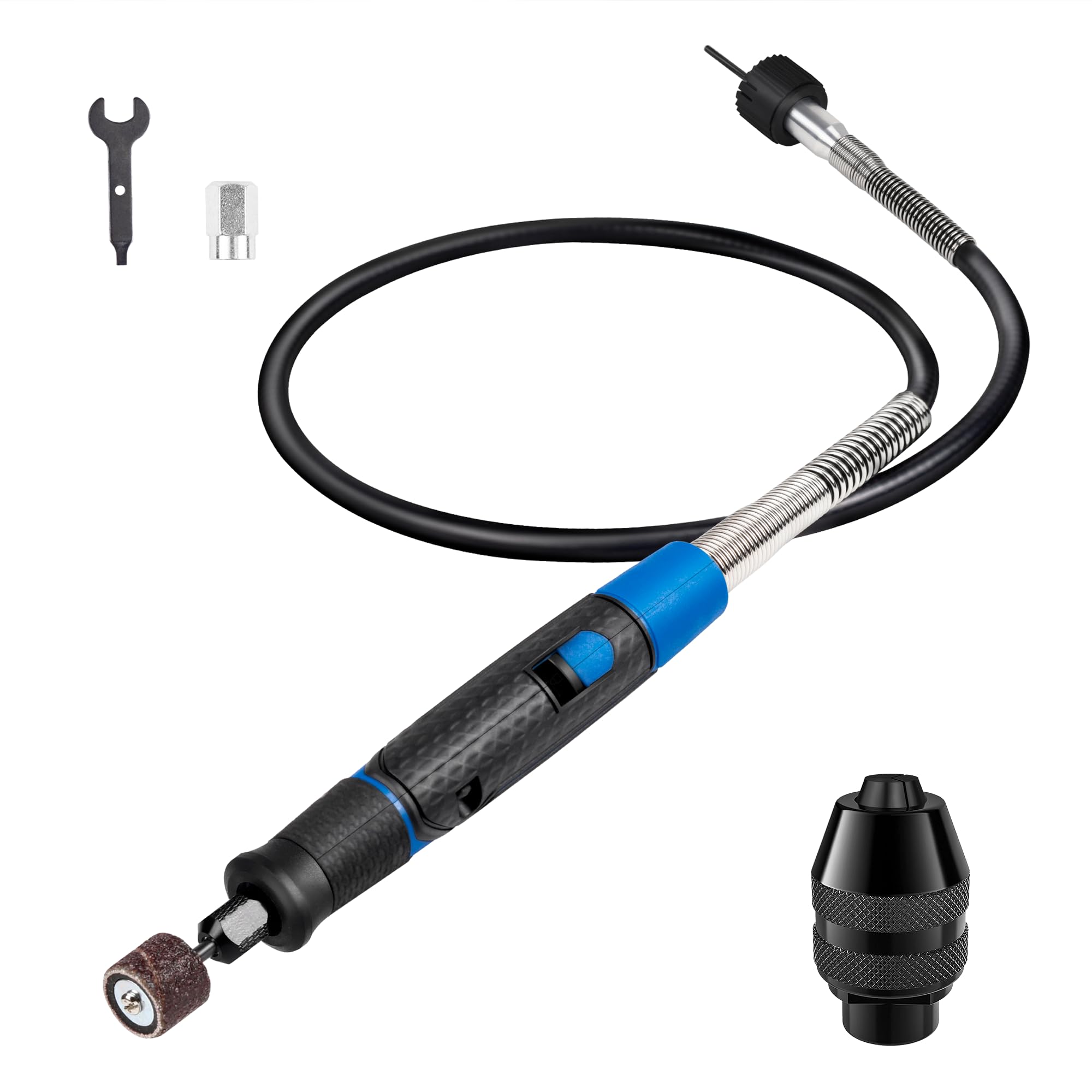 SALIGTEKH flex shaft 36in blue attachment enables smooth detail work with extended reach