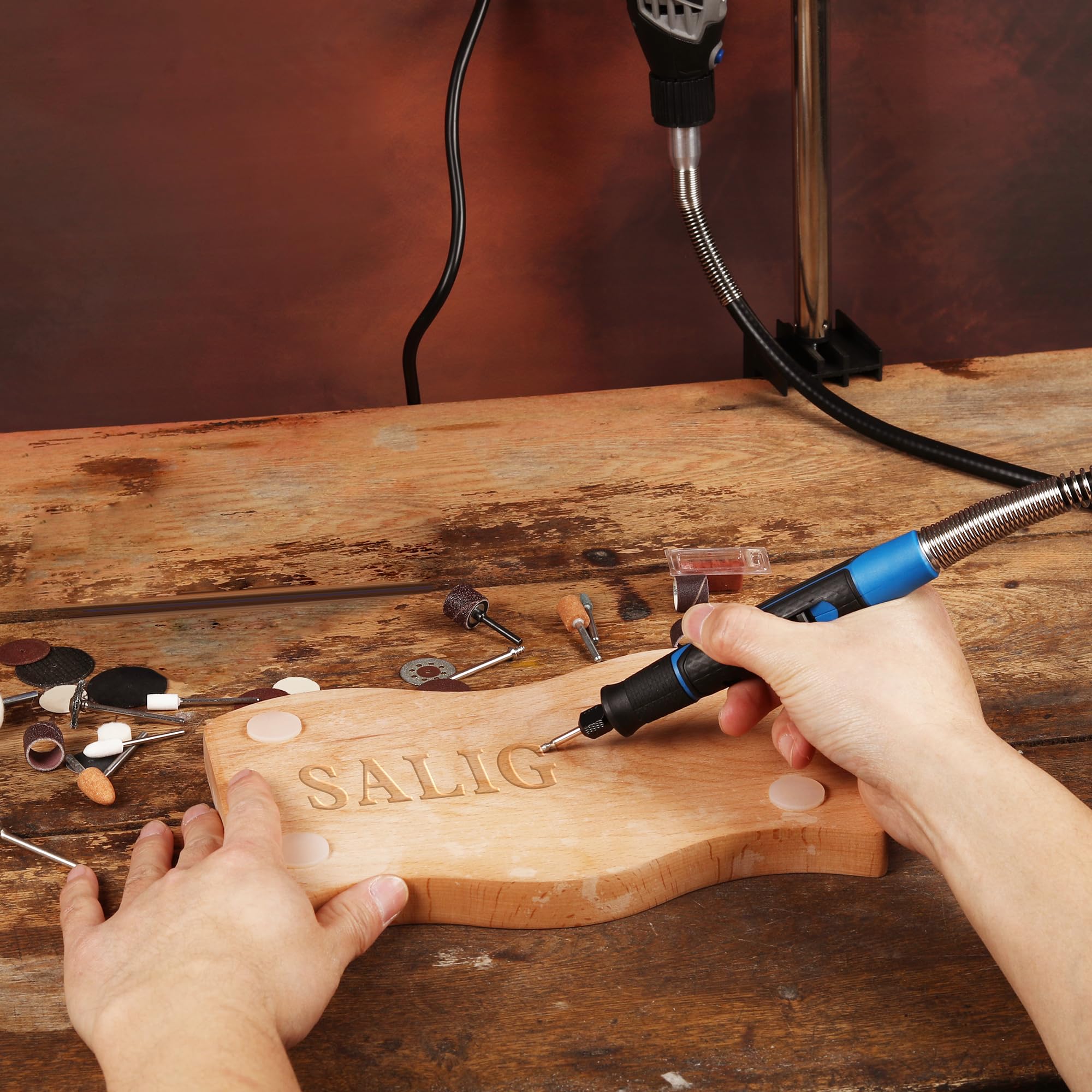 SALIGTEKH flex shaft assembly showing components for easy installation