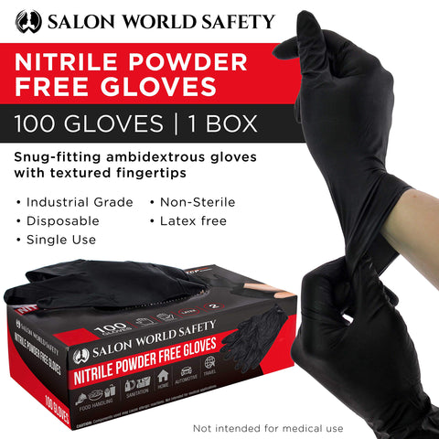 Salon World Safety gloves with textured fingertips for secure grip.