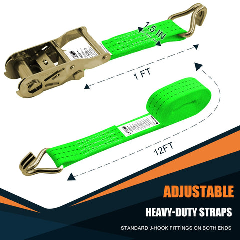 SALUINOKI double J-hook strap secures loads on truck beds