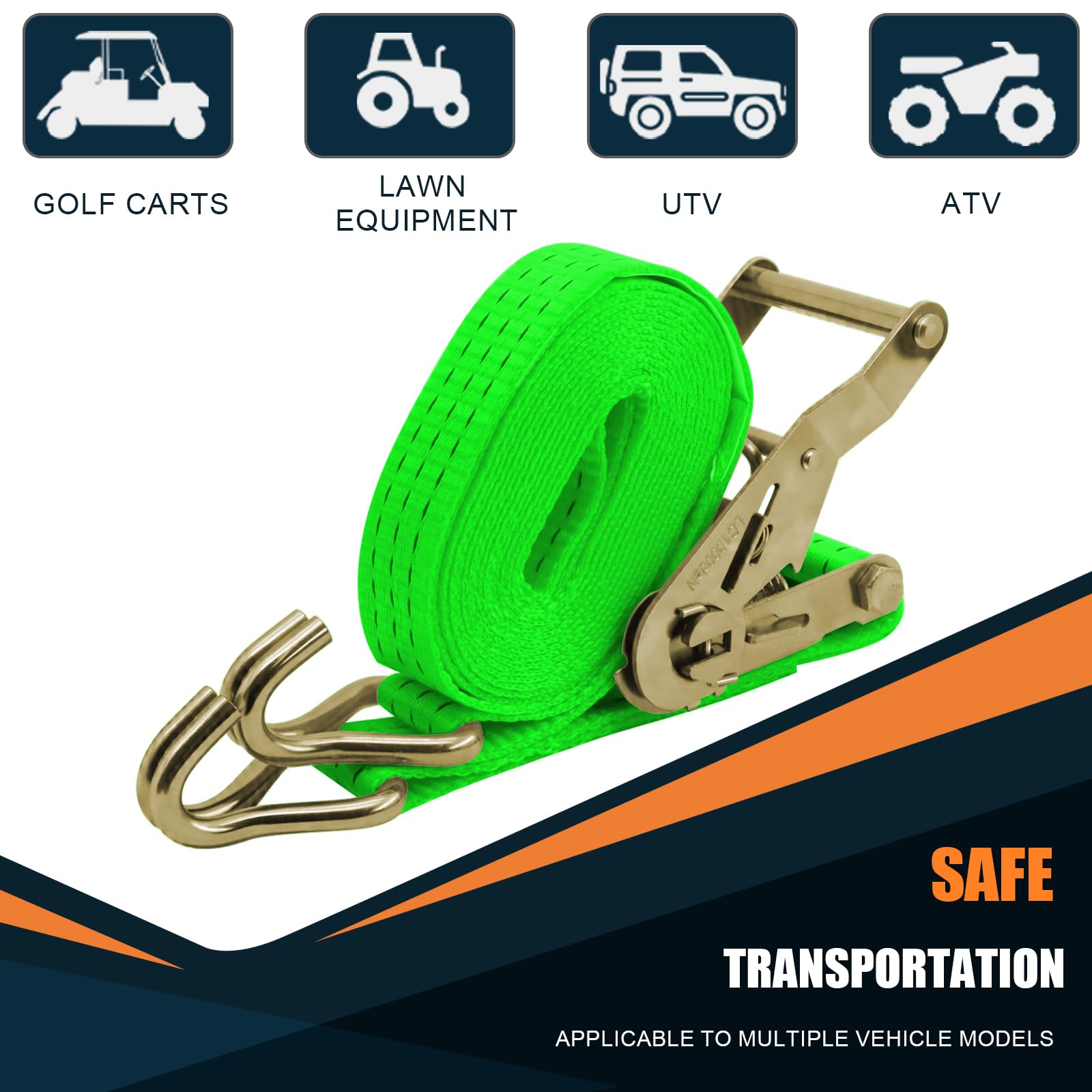 SALUINOKI strap shown securing cargo to a truck bed