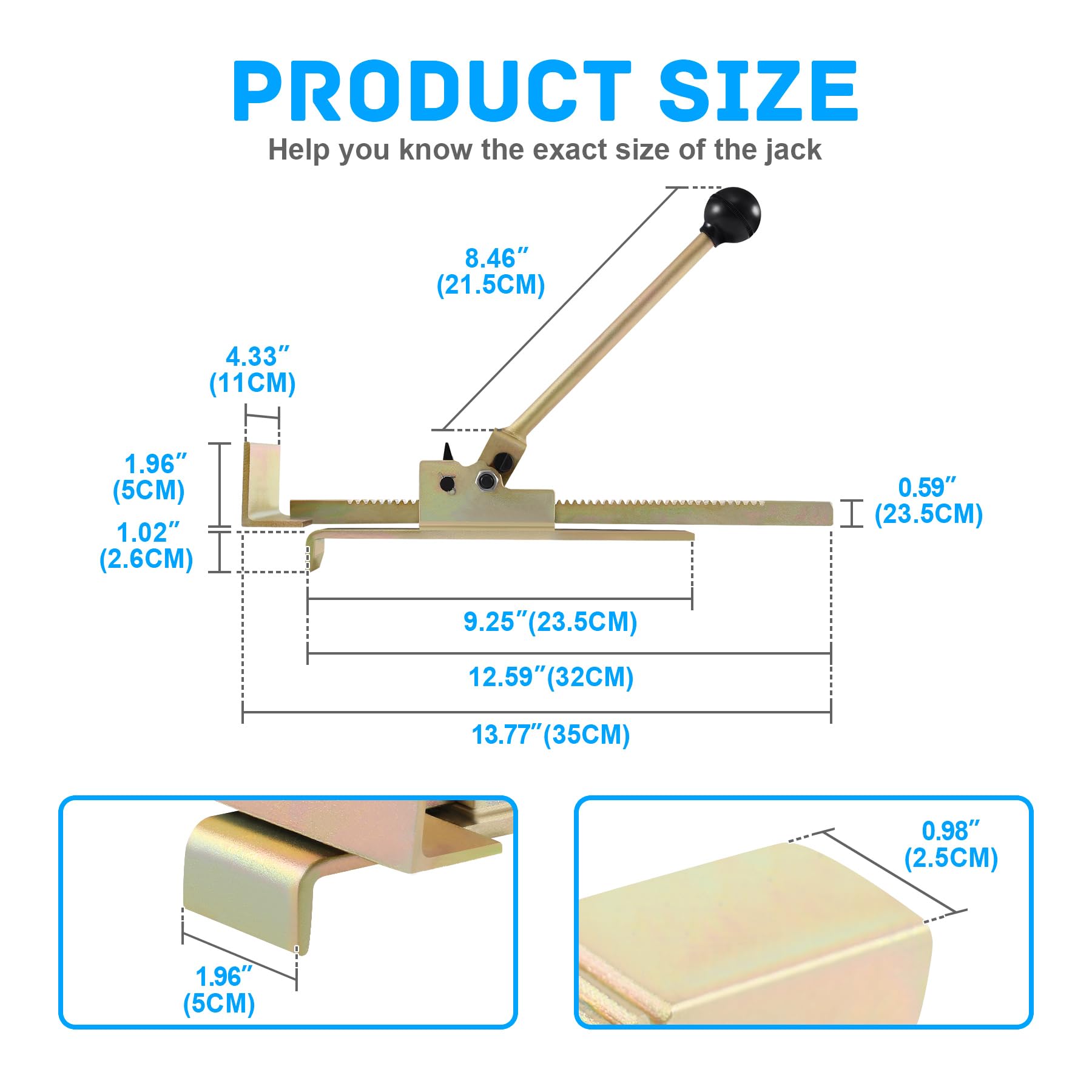 Samger Cast Steel Flooring Jack works with hardwood and tile floors.