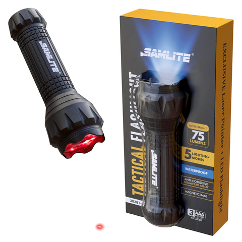 SAMLITE LED Tactical Flashlight with five modes for versatile field use.