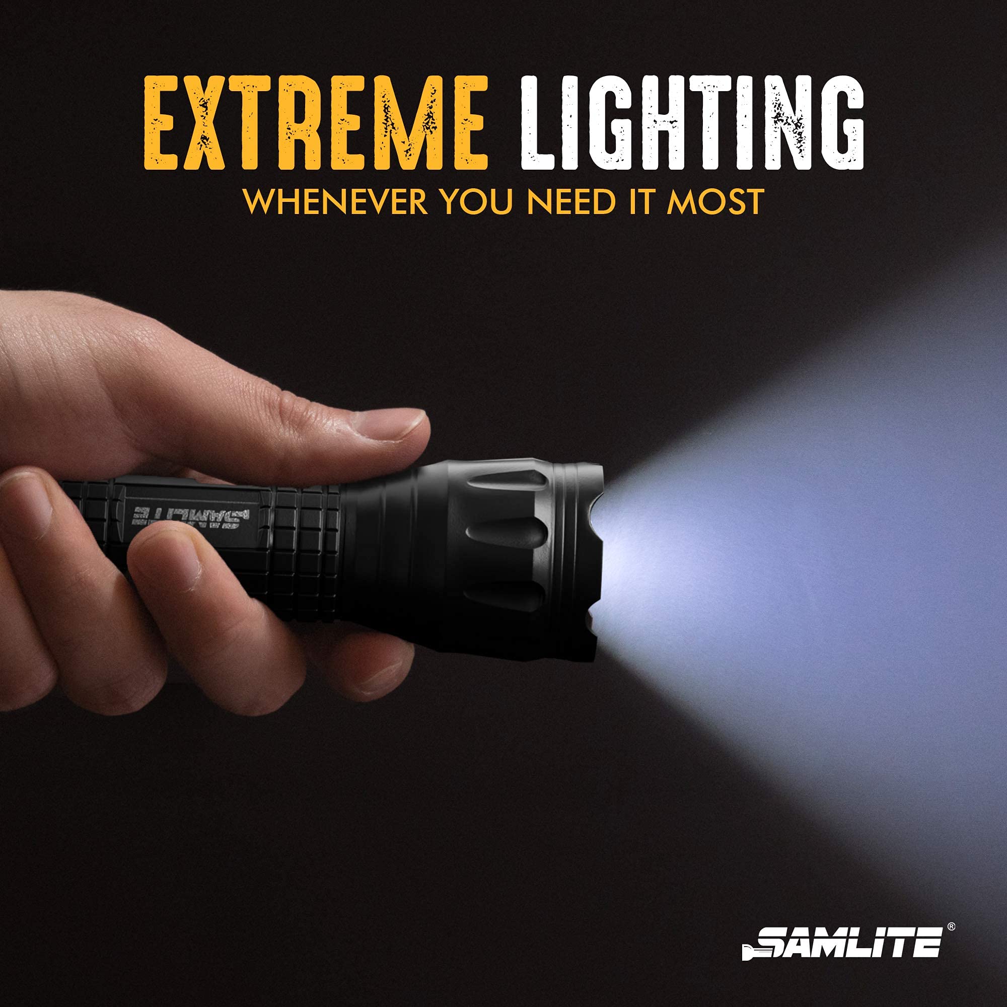 SAMLITE long beam coverage suited for search and outdoor tasks.