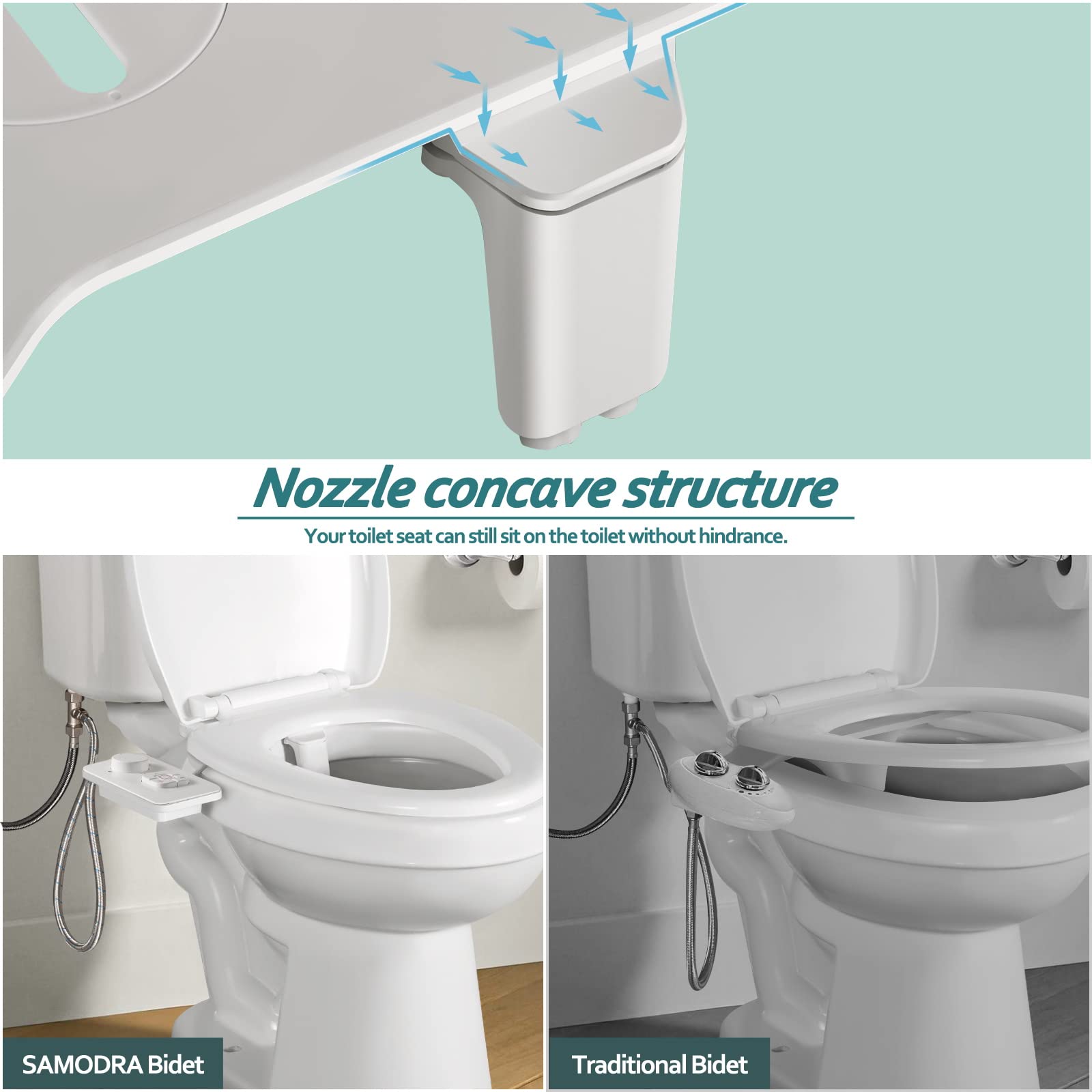 SAMODRA bidet attachment adjustable water pressure for customized comfort