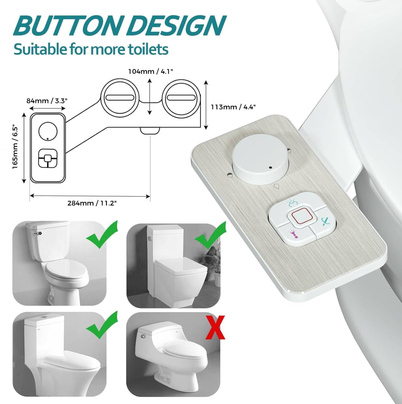 SAMODRA brushed nickel control panel for easy water pressure adjustment.