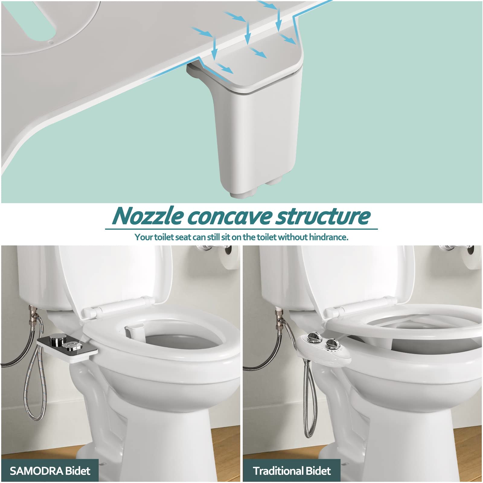SAMODRA Bidet Attachment pressure control knob lets you set preferred spray strength