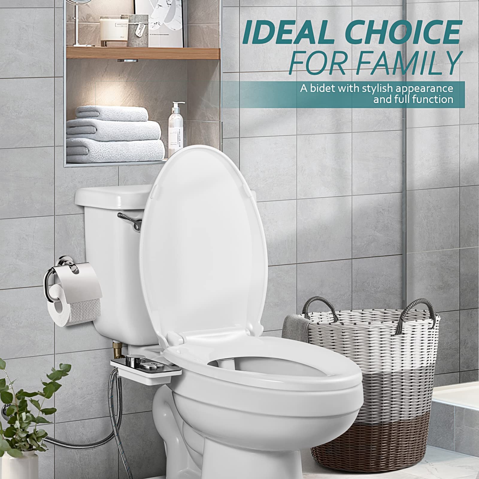 SAMODRA Bidet Attachment retractable guard protects nozzles between cleanses