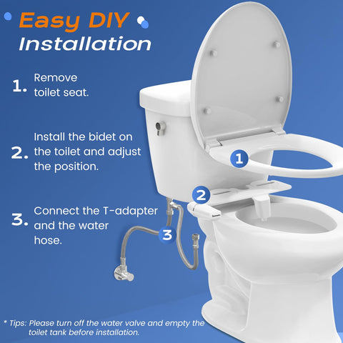 SAMODRA Ultra-Slim Bidet stainless-steel hose highlights durable installation components