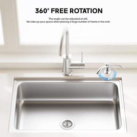 SAMODRA chrome finish dispenser close-up—durable ABS construction and rust resistance