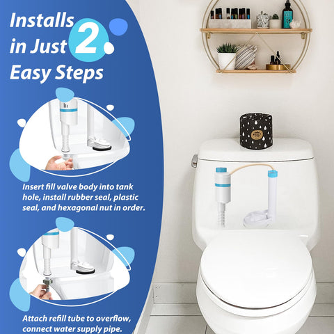 SAMODRA quiet tank-fill in action reduces toilet noise during refills