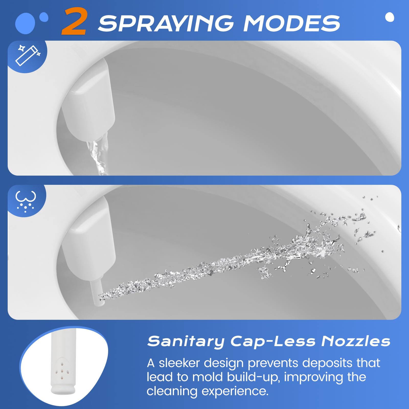 SAMODRA Ultra-Slim Bidet adjustable water pressure dial shows customizable cleaning intensity