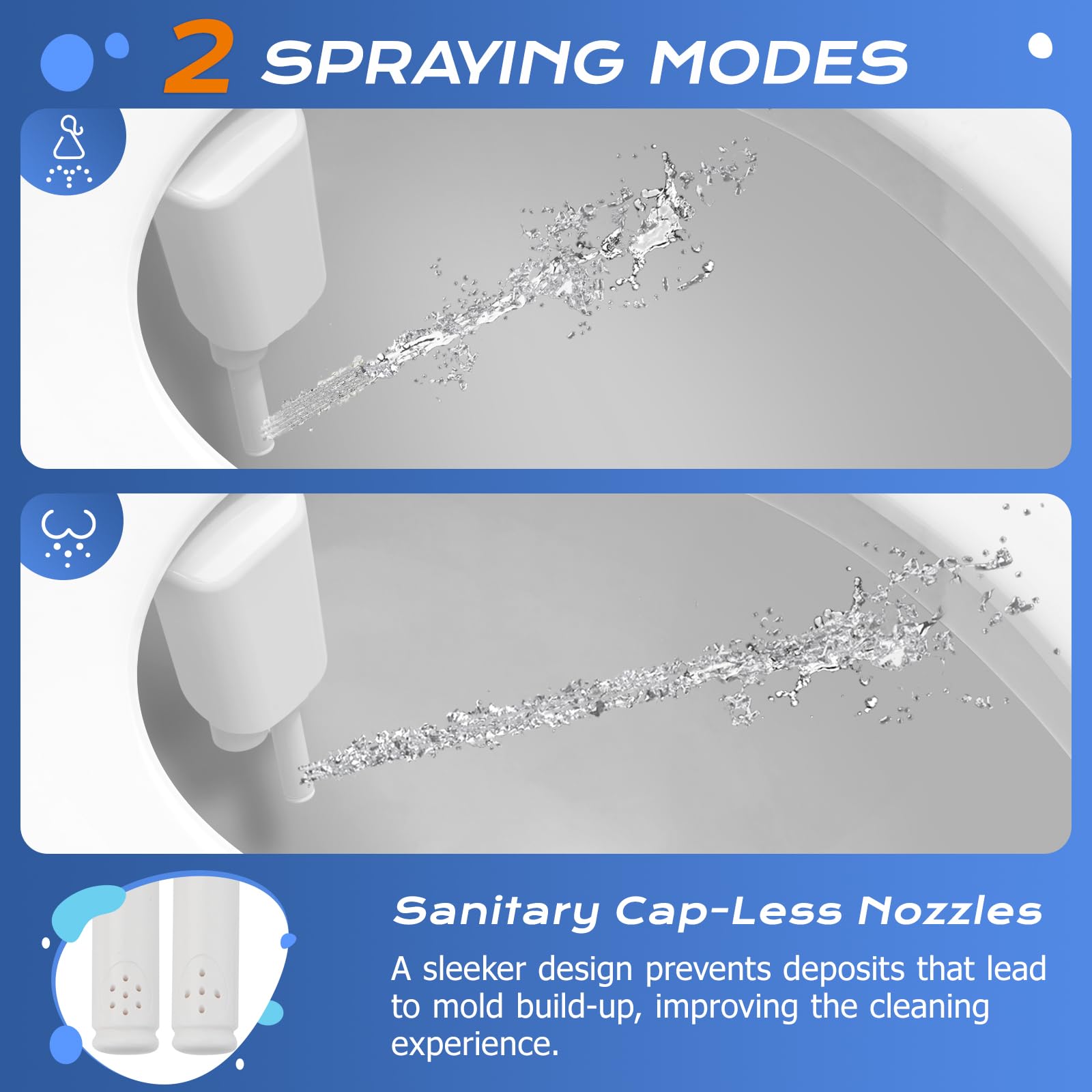 SAMODRA Ultra-Slim Bidet compact design fits most toilets with sleek profile
