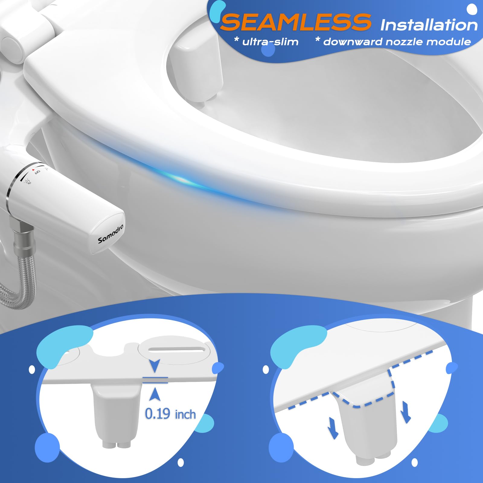 SAMODRA bidet pressure control lets you customize cleaning strength