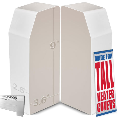 Samorillo tall end cap left secures a snug fit on oversized baseboard heaters.