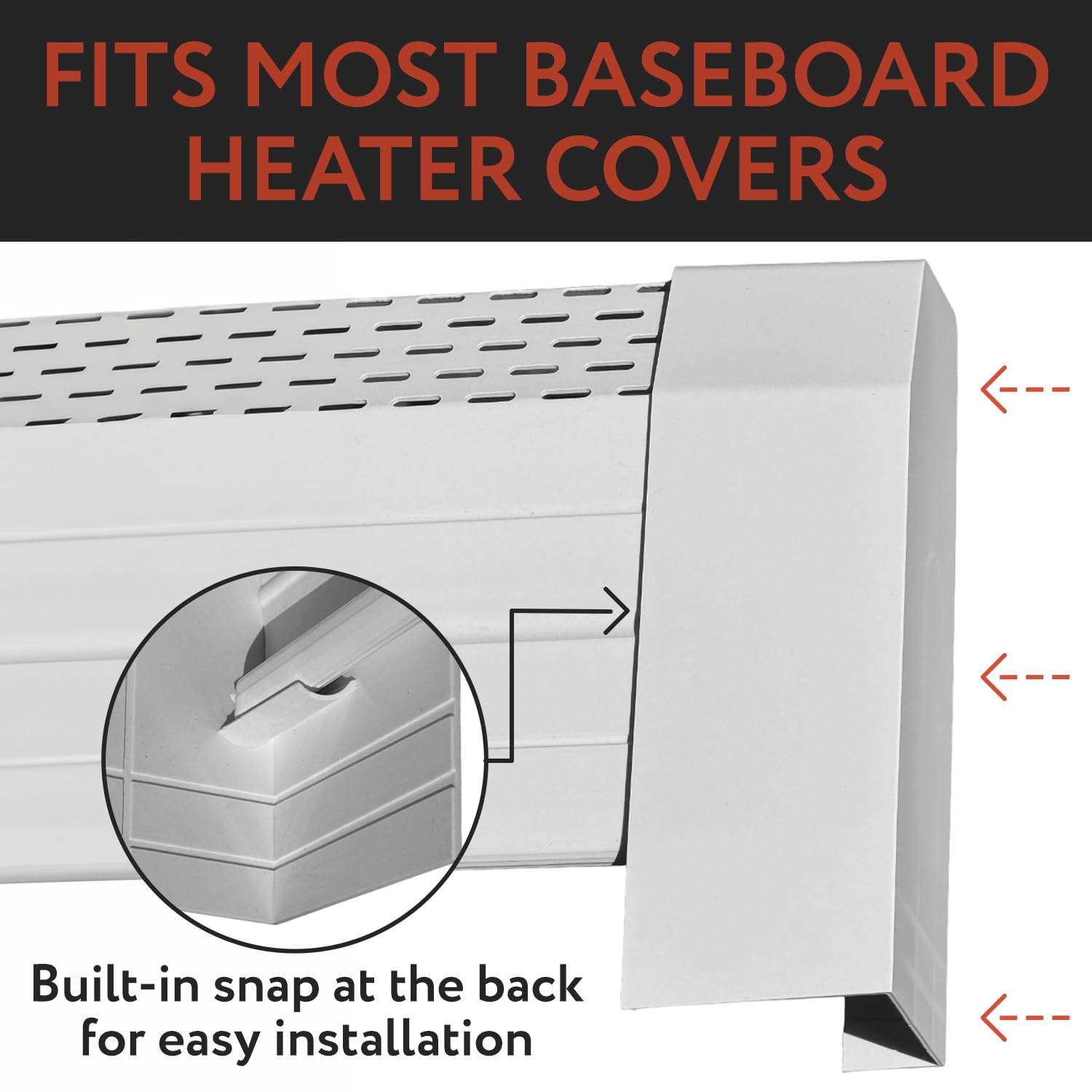 Samorillo trim-to-fit end cap adapts to any room size.