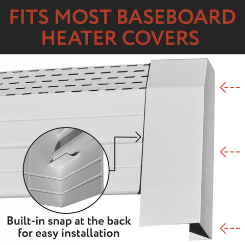 Samorillo trim-to-fit end cap adapts to any room size.