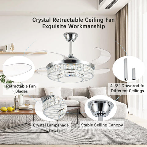 SAMPHON crystal fandelier LED light creates warm, inviting illumination.